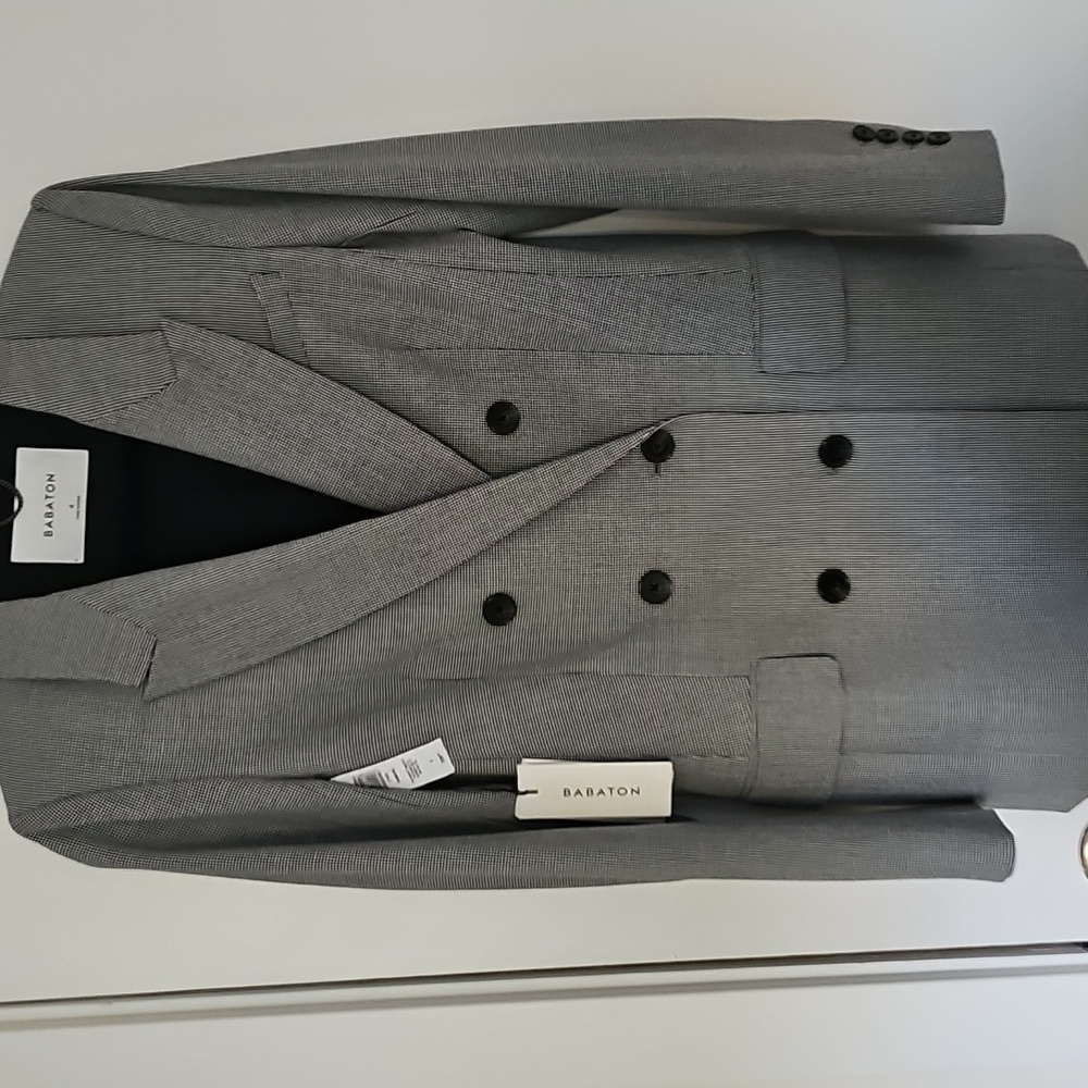 Samuel Black And White Houndstooth Double-Breasted Blazer - Picture 5 of 7